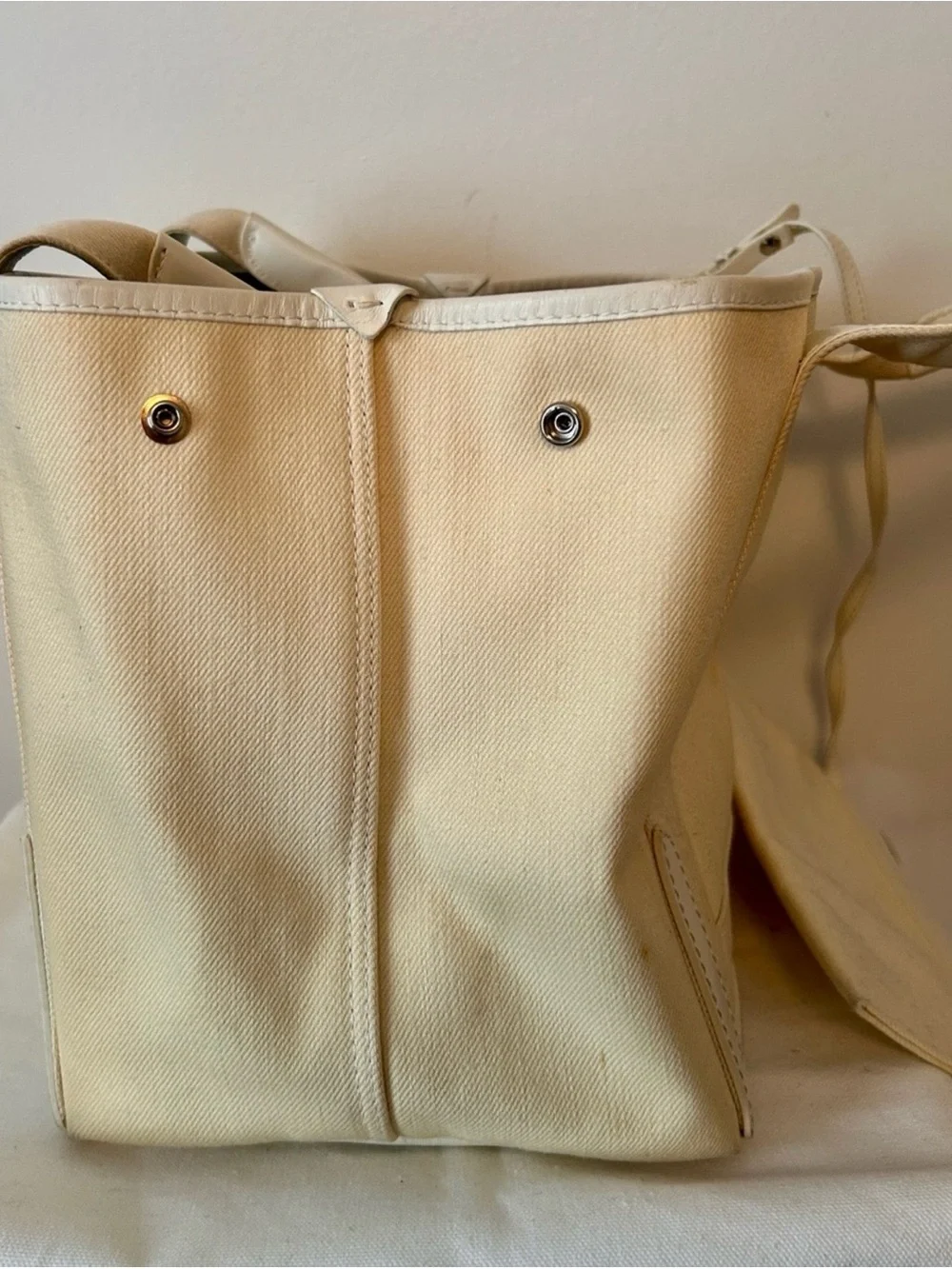 Balenciaga Cream Canvas Tote with Black Logo